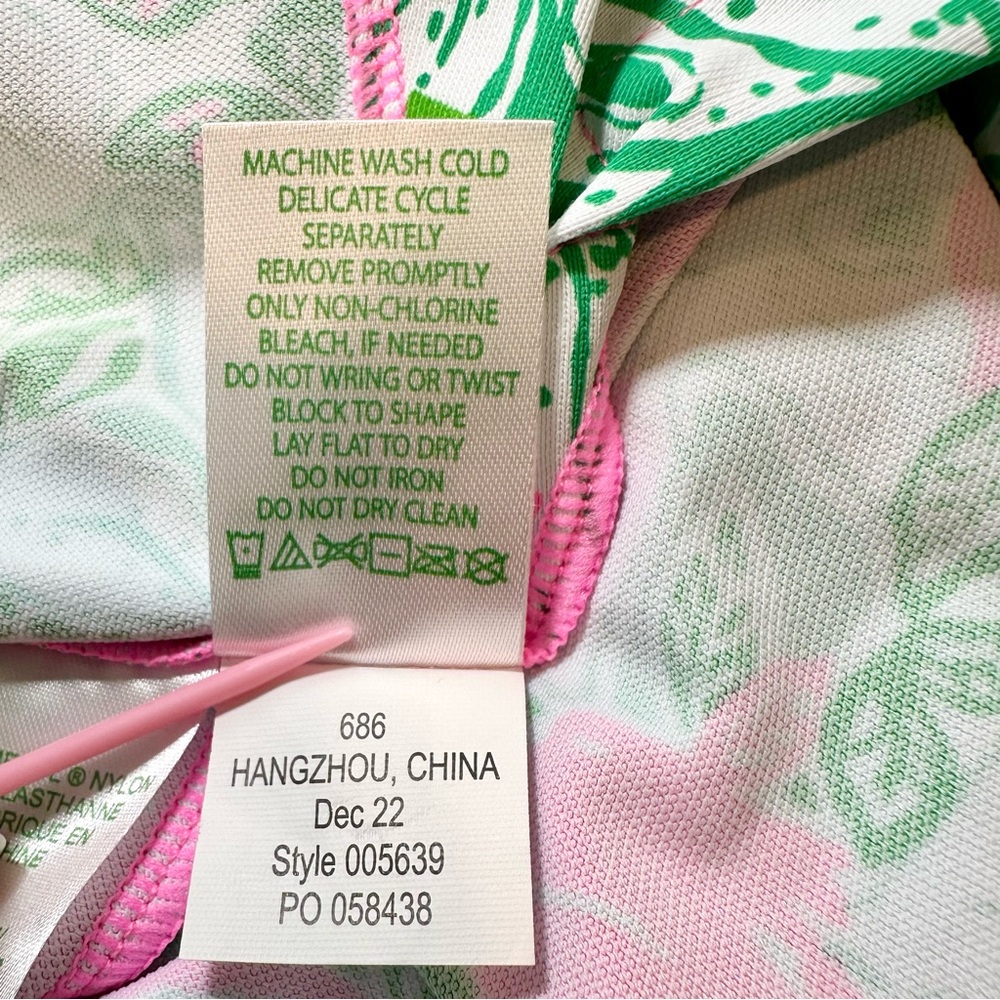 Lilly Pulitzer Karina Tunic Botanical Green Just Wing It, Medium - Picture 14 of 15